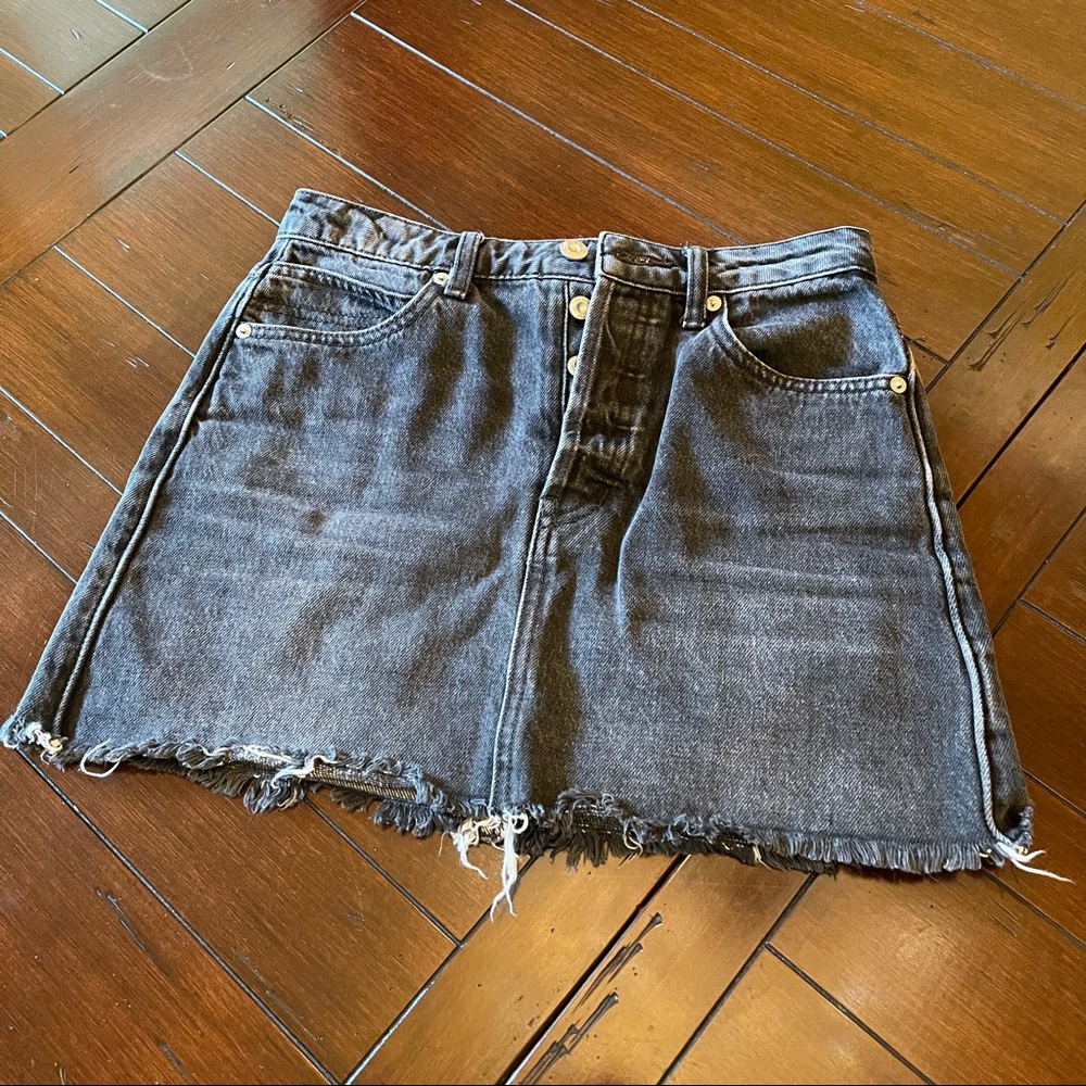 Free People Black Jean Mini Skirt - Picture 2 of 9